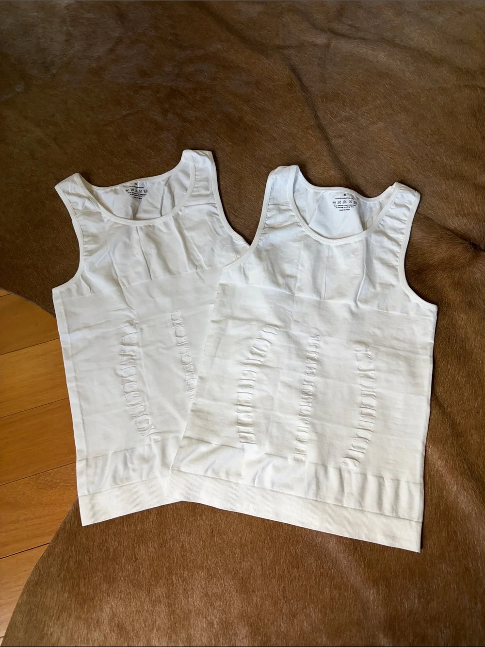 Men Compression Shirt 2 Pack Body Shaper Vest Tank Top Nylon & Spandex,